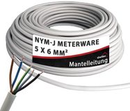 siwitec Kalitec NYM-J 5x6 mm² kabel, grijze installatiekabel, 8 meter