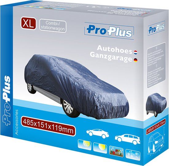 ProPlus Autohoes - Stationwagon - Maat XL - 485 x 151 x 119 cm - Donkerblauw - Waterdicht - 100% Polyester