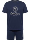 Carlo Colucci Pyjama kort ' Ferremi ' navy / grijs