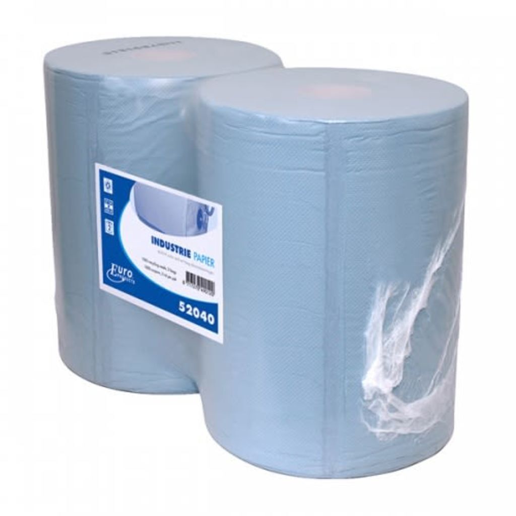 Europroducts Industriepapier blauw 2-laags 400 meter x 37 cm per 2 rollen