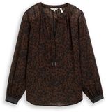 TOM TAILOR Blouse donkerbruin / zwart