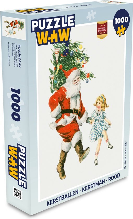 MuchoWow Puzzel Kerstboom - Kerstman - Kunst - Legpuzzel - Puzzel 1000 stukjes volwassenen