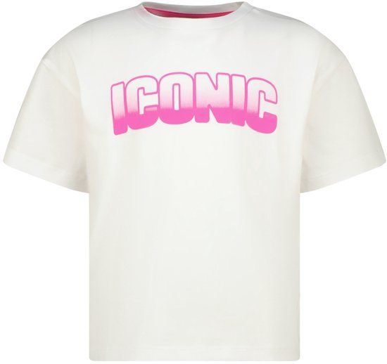 Vingino Hemra T-shirt Meisjes Katoen Ronde hals Korte mouw Wit Maat 140