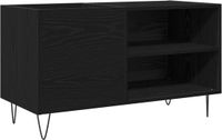 vidaXL Platenkast Zwart Eiken 85 x 38 x 48 cm Bewerkt Hout