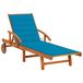 VidaXL Ligbed met kussen massief acaciahout Blauw
