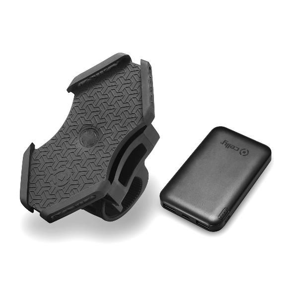 Celly POWERBIKEBK - Telefoonhouder met Powerbank - Zwart
