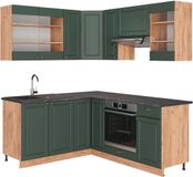 Vicco Hoekkeuken Fame-Line, Vert-Or Landhuis/Doré Chêne, 190 x 160 cm, WB Anthracite