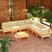 Maison Exclusive - Ensemble de jardin pour 8 personnes, avec coussins couleur crème, en pin massif