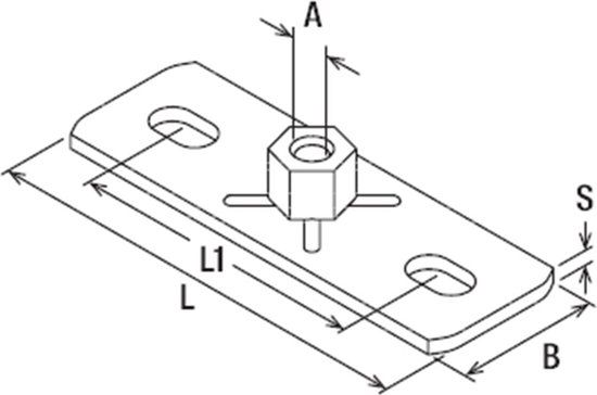 Fischer Grondplaat staal - 80 x 30mm