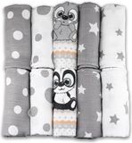 Hydrofiele FENSILO Hydrofiele Luiers - Hydrofiele Doeken - 70 x 80 cm - 10 pack – Grijs – Sterren