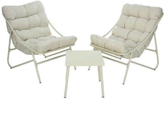 Tuinmeubel Buitengewoon Boet Balkonset 3 dlg - Crème
