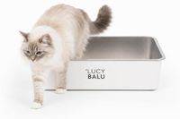 Merkloos Kattenbak Roestvrij Staal - Geurvrij - Wit
