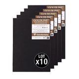 Clairefontaine 975524Cpack 10 notitieboeken Goldline – 20 vellen wit tekenpapier – A5 14,8 x 21 cm 140 g – portretformaat – zachte omslag zwart