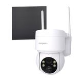 energeeks Atlas Bewakingscamera voor buiten, wifi, IP66-4 MP, bewegingsdetectie, oplaadbare batterij, 5 W, zonnepaneel inbegrepen, ledlampen en sirene