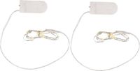 Merkloos Micro lichtsnoer - 2x - 10 led lampjes - warm wit - 120 cm