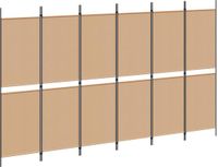 VidaXL 6-Paneel Kamerscherm Beige 300 x 180 cm Stof
