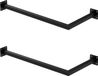 ML-Design Set de 2 tringles à vêtements d'angle pour montage mural, D30cm x L60cm, noir, en acier