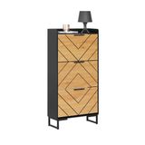 SoBuy Schoenenkast, schoenenkast, 3 kleppen, ingangsmeubels, schoenenrek op voet, 62x24x125cm, FSR164-SCH
