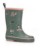 Rouchette Baby regenlaarzen Blossom watergroen Dierenprint Maat 24