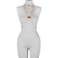 Elif Domanic Trina Parel Harnas Leren Lingerie Clubwear Maat L