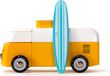 Candylab Toys Americana: VW BEACH BUS - Sunset (BVA235) Houten Speelgoedauto, Wit/Geel, 3+