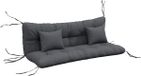 Outsunny Ensemble de coussins d'extérieur - Polyester - 150x50x10cm - Gris foncé