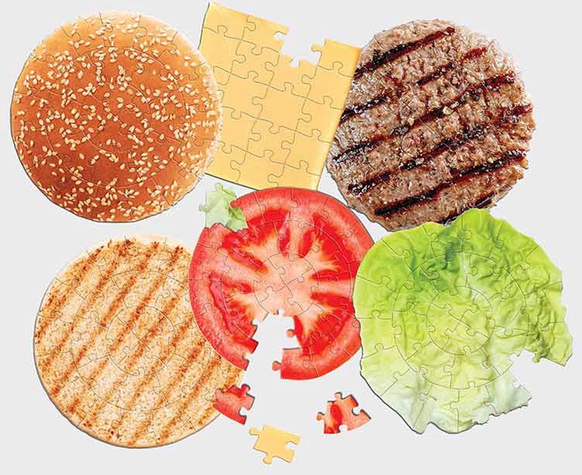 PIKKII Legpuzzel - Hamburger [6-stuks]