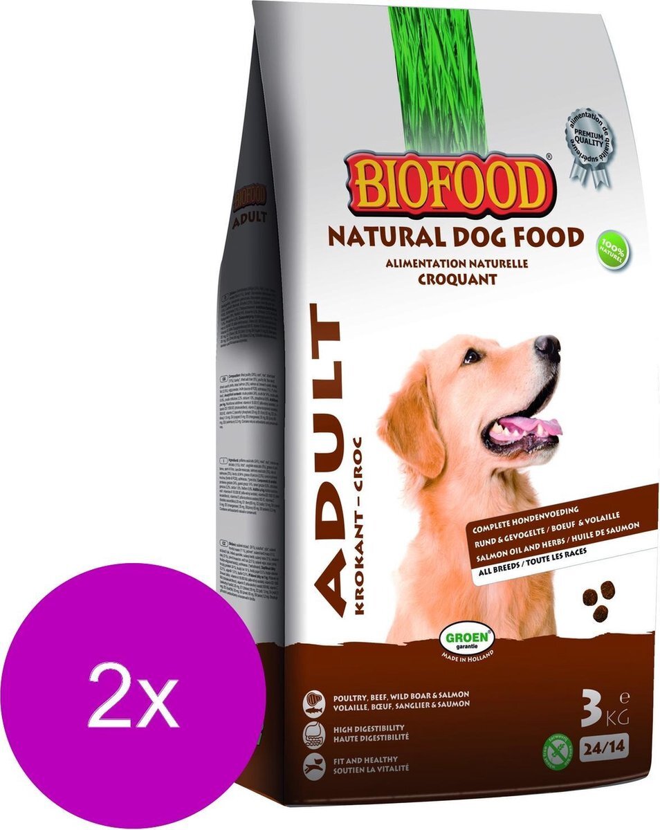 BIOFOOD Krokant - Hondenvoer - 2 x 3 kg