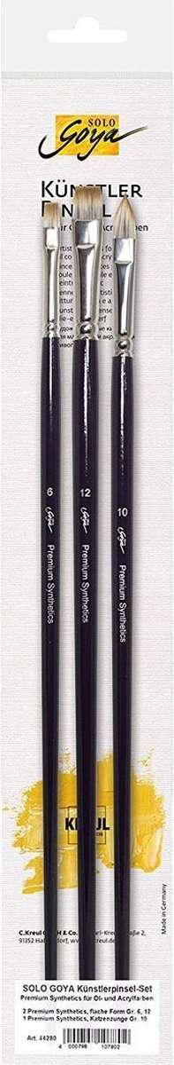 Solo Goya Artists’ Kwasten set – 3 stuks voor olie en acryl