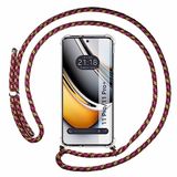 Tumundosmarphone Beschermhoes voor Realme 11 Pro / 11 Pro+ Plus met trekkoord, transparant, roze/goud