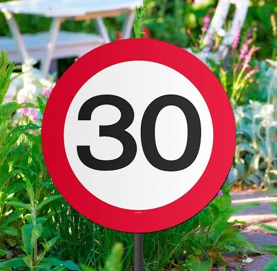 Folat 30 Jaar Verkeersbord Tuinbord