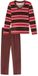SCHIESSER - Lange pyjama - Dames - Wijnrood - Gestreept - Katoen/Polyester - Maat 48
