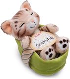Nici Kat Slaapt In Mand Teddy 12 Cm Beige Kinderen