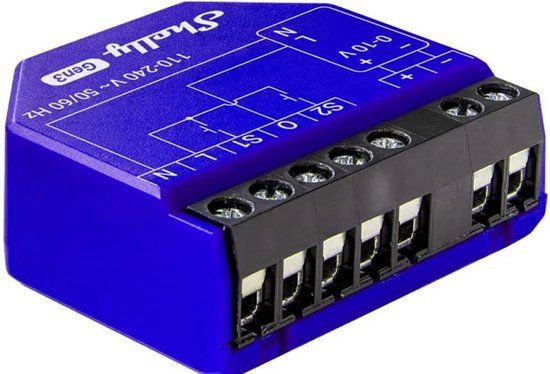 Shelly Dimmer 0/1-10V PM Gen3 - Slimme dimmercontroller Inbouw - Bluetooth, Wifi - Blauw
