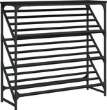 vidaXL Schoenenrek 90x30x85 cm bewerkt hout zwart