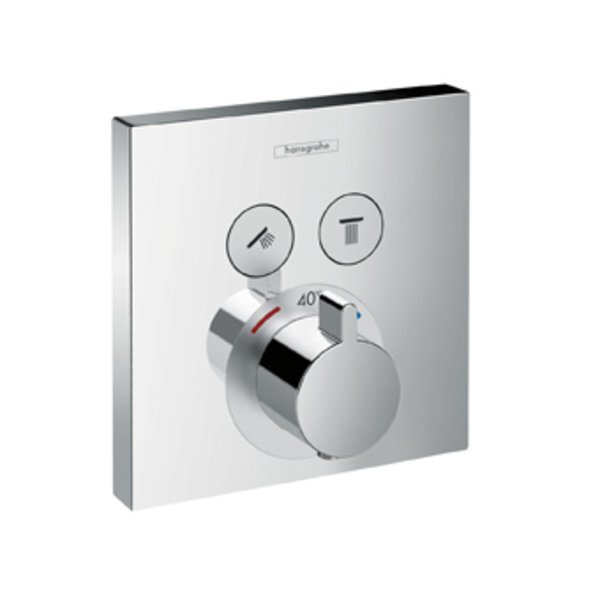 Hansgrohe ShowerSelect afbouwdeel v. inbouwkraan thermostatisch v. 2 douchefuncties m. start/stop-kraan polished gold 15763990 15763990