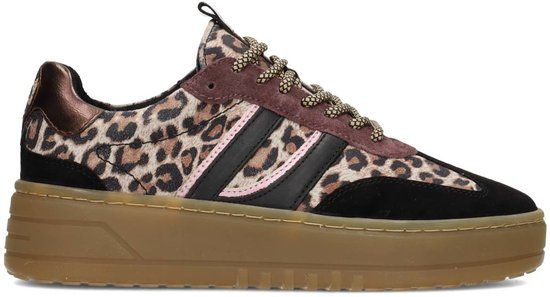 PS Poelman ANEMONE Dames Sneakers - Wit Met Roze Combinatie