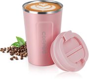 Ibenzoa® Thermos durable pour voyage avec double paroi et couvercle étanche - Rose