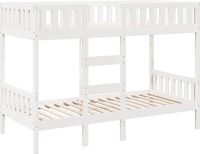 vidaXL Stapelbed 90x190 cm massief grenenhout wit