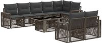 vidaXL - Tuinbank - Set - 2 zitplekken - Grijs - Polyrattan