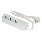 FANTON 404600-E meervoudige contactdoos 3 geaarde stopcontacten 2P+T 16 A kabel 1 m. 3G1 H05VV-F stekker op Italiaans team 2P+T 16A