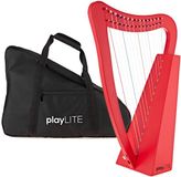 Gear4music playLITE 15-snarige Harp, Rood