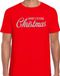 Bellatio Decorations Fout kerstshirt / t-shirt - Merry Fucking Christmas - zilver / glitter - rood voor heren - kerstkleding / christmas outfit S