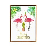 Graphique Christmas Flamingos Holiday Cards - Pack of 15 Cards with Envelopes - Christmas Greetings - Gold Foil and Glitter - Tropical - Boxed Set - 4.75" x 6.625"