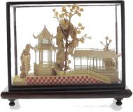 Behave Chinees kurk schilderij - Botanisch - 3D bruin - 12.5cm