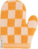Knit Factory Ovenwant Block - Hittebestendige ovenhandschoen - keukenhandschoen - Gemaakt van 50% katoen & 50% acryl - Slijtvast - Ecru/Orange