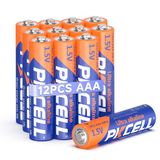 PKCELL AAA-batterijen, 12 stuks alkalinebatterijen, 1,5 V, LR03-batterijen, lekvrij design, 10 jaar houdbaar, wegwerpbatterijen voor toetsenborden, horloges, speelgoed, afstandsbedieningen, andere