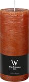 Wiedemann Bougie cylindrique/bougie pilier - bougie rustique - cognac brun - 7 x 16 cm - 66 heures de combustion