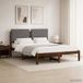 vidaXL Bedframe met gestoffeerd hoofdbord Donkerbruin en lichtgrijs