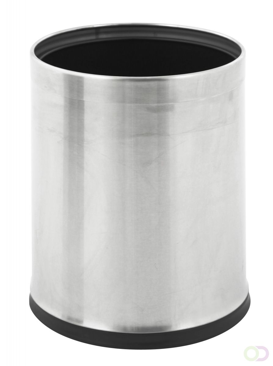 V-part Dubbelwandige papierbak mat RVS rond mat RVS